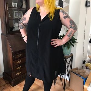 sleeveless zip up dress